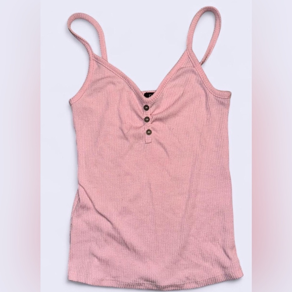 Rue21 Pink Ribbed Button Camisole